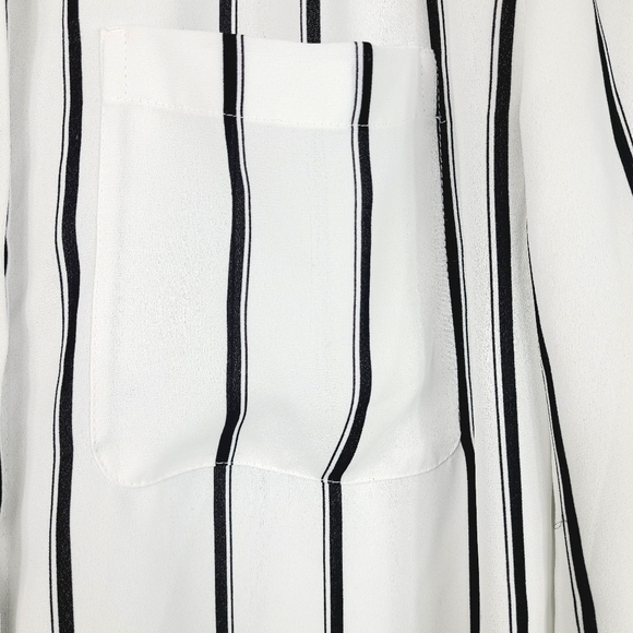 White and Black Button up L - Picture 2 of 9